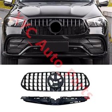 ShinnyBlack Front Bumper Grille Upgrade Sport Style For Mercedes W167 GLE 24-25 picture