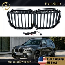 Front Bumper Grille Gloss Black Grill w/LED Single Line For 2023-2026 BMW X7 G07 picture
