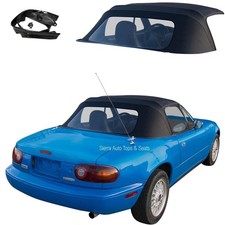 Mazda Miata 1990-05 Convertible Soft Top, Plastic Window & Rain Rail, Black picture