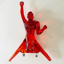 🇺🇸 1955 Pontiac Chieftain Hood Ornament Insert Superman Red picture