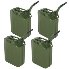 4PCS 5 Gallon 20L Jerry Can Army Backup Military Steel Tank Durable Use Green  picture