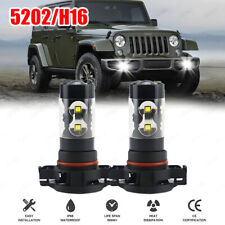 2 x PSX24W 5202 High Power LED Fog Light Bulbs for 2010-2019 Jeep Wrangler JK JL picture