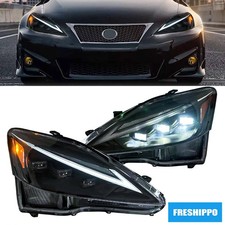 For 2006-2010 Lexus IS250 IS350 Triple LED Projector Headlights w/ Sequential picture