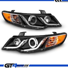 For 2010 2011 2012 2013 Kia Forte LED Halos Bar Black Headlights Left+Right Set picture