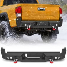 Steel Rear Bumper For 2016-2023 Toyota Tacoma W/ LED Lights Sensor Hole D-rings picture