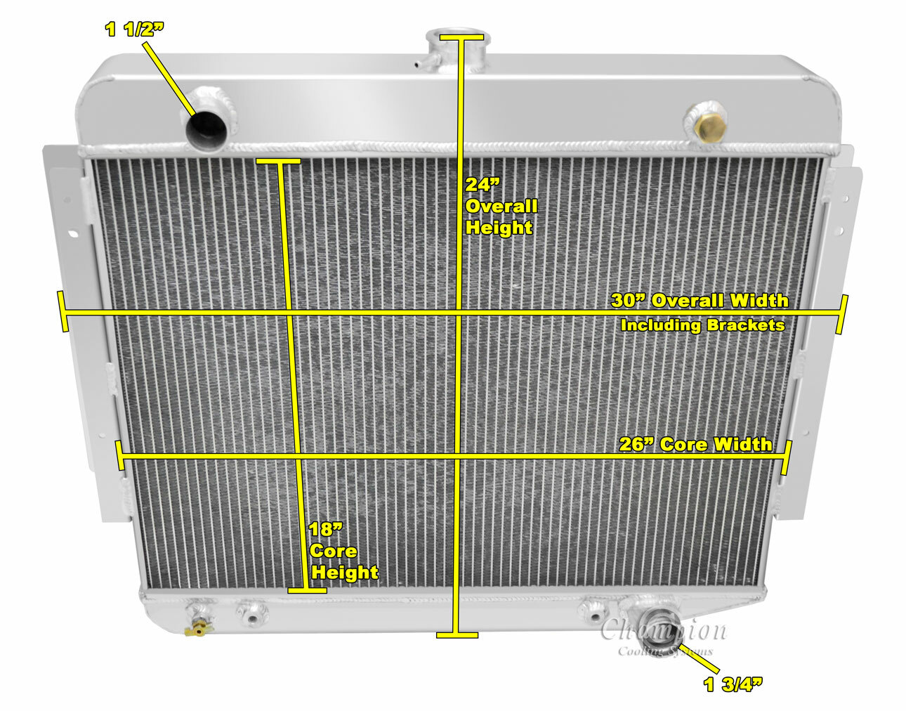 Champion 3 Row Aluminum Radiator for 1974 1975 1976 1977 1978 Dodge Ramcharger