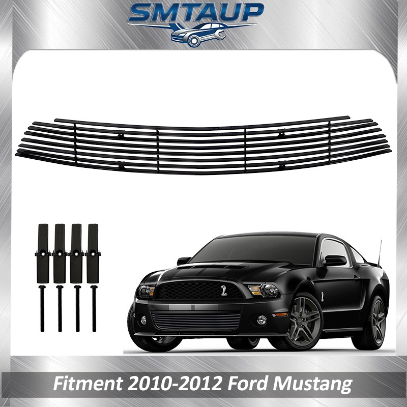 Billet Grille For 2010 2011 2012 Ford Mustang Front Bumper Black Grill Insert V6