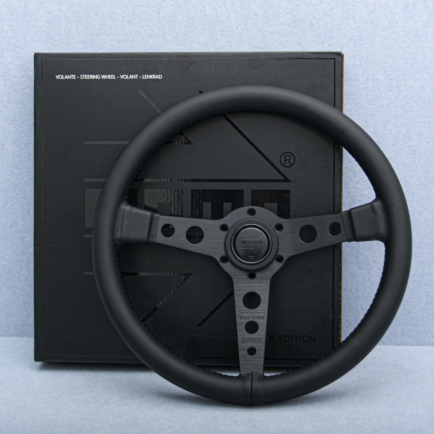 MOMO Prototipo P5 Black Edition 350mm Steering Wheel Genuine Leather Usa Stock