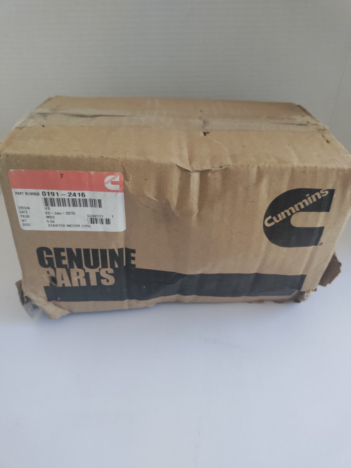 OEM Cummins Onan Starter Motor 12 Volt Part Number 0191-2416 OEM Cummins Onan Starter Motor 12 Volt Part Number 0191-2416
