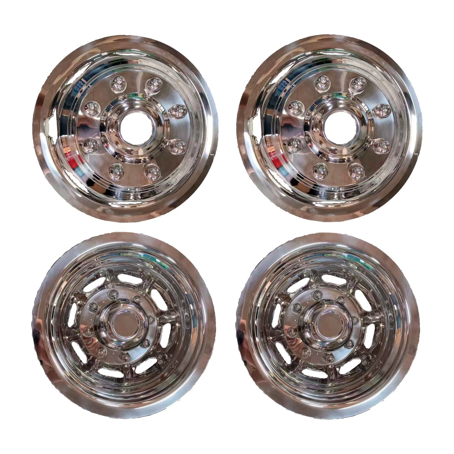 2008-2025 Ford F350 17\'\' 8 Lug 8 Holes Stainless Steel Dual Wheel Simulator Skin