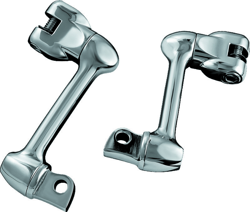 Kuryakyn 4in Adjustable Lockable Offsets With Male Mount Adapter Chrome 4557