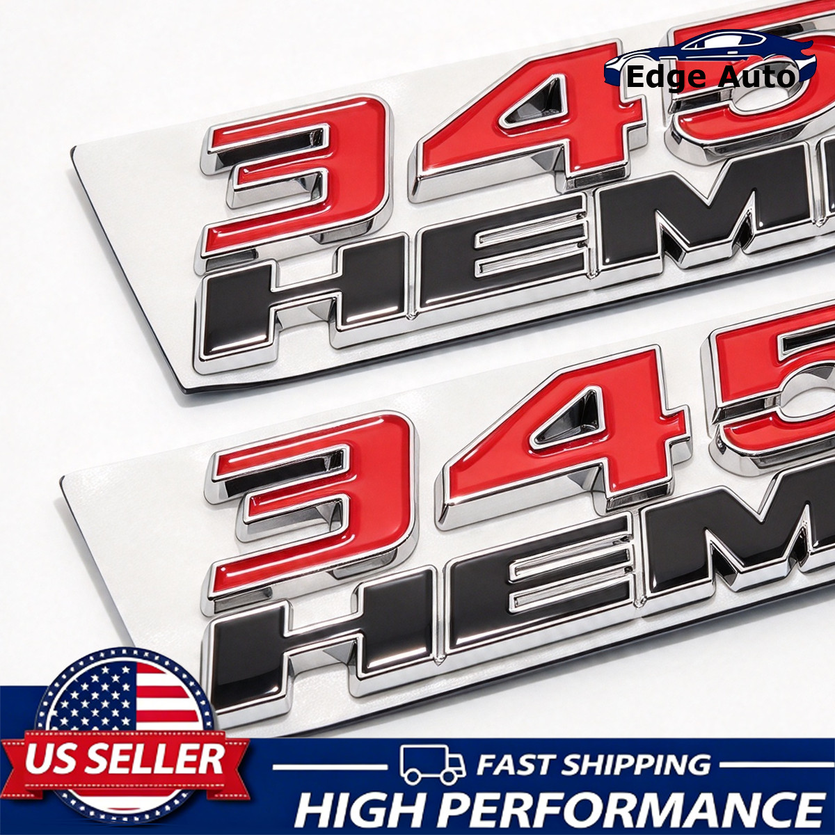 2Pcs Red Black Chrome Fender Badge For Charger Challenger 345 HEMI Letter Emblem 2Pcs Red Black Chrome Fender Badge For Charger Challenger 345 HEMI Letter Emblem