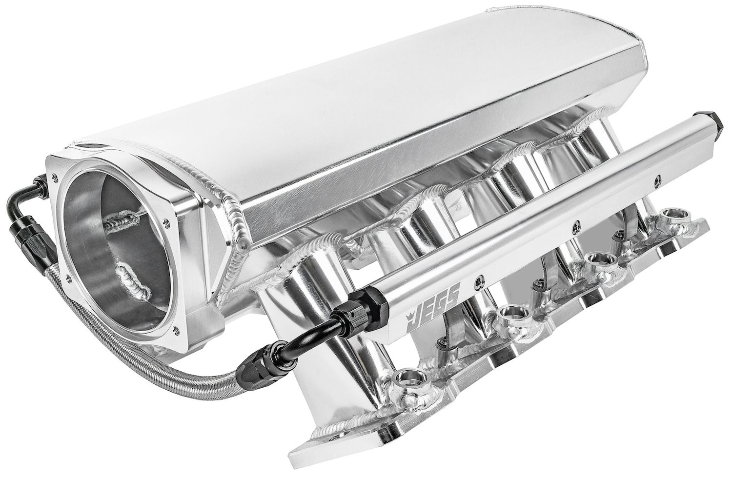 JEGS Fabricated Intake Manifold for GM LS1, LS2, LS6 [Polished Aluminum]