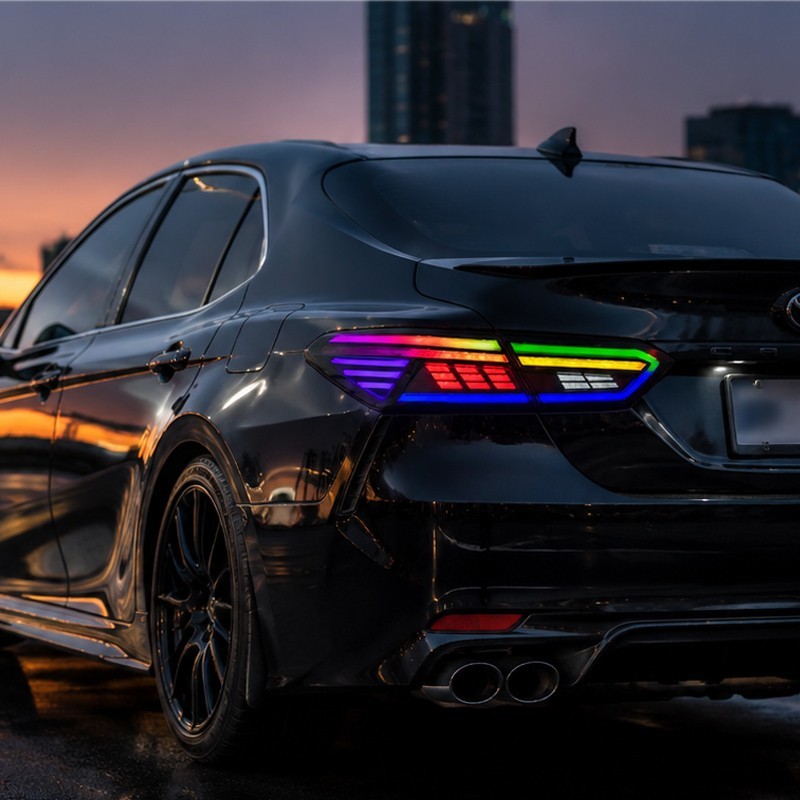 Pair of RGB Tail Lights for Toyota Camry SE 2018-2023 Sequential Animation Lamp