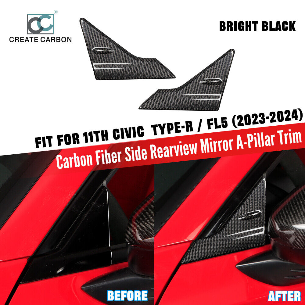 Real Carbon Fiber Wind Deflectors For Honda 11th Gen Civic Type R FL5 2023+