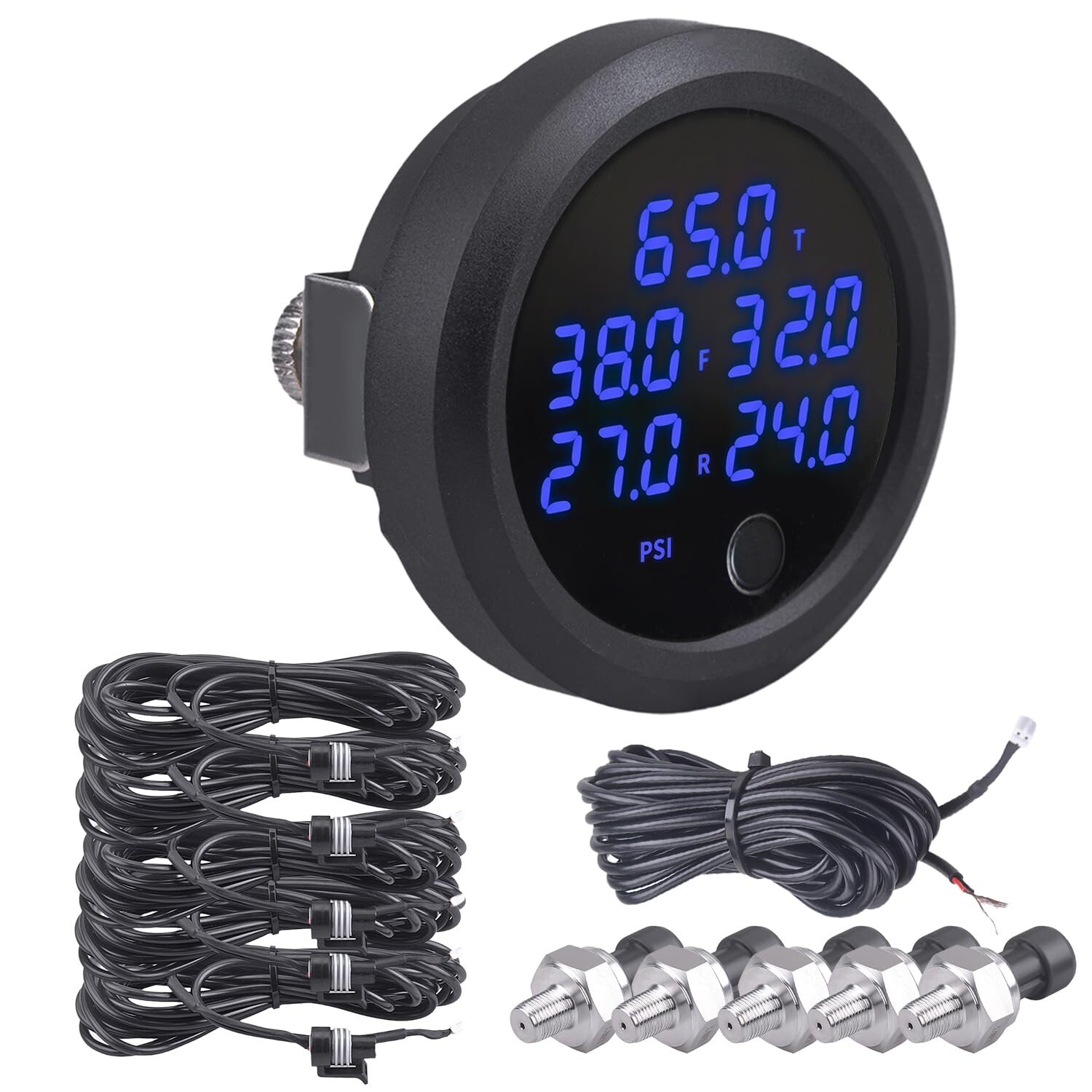 New upgrade Five Display Air Suspension Gauge Air Ride Air Pressure Gauge