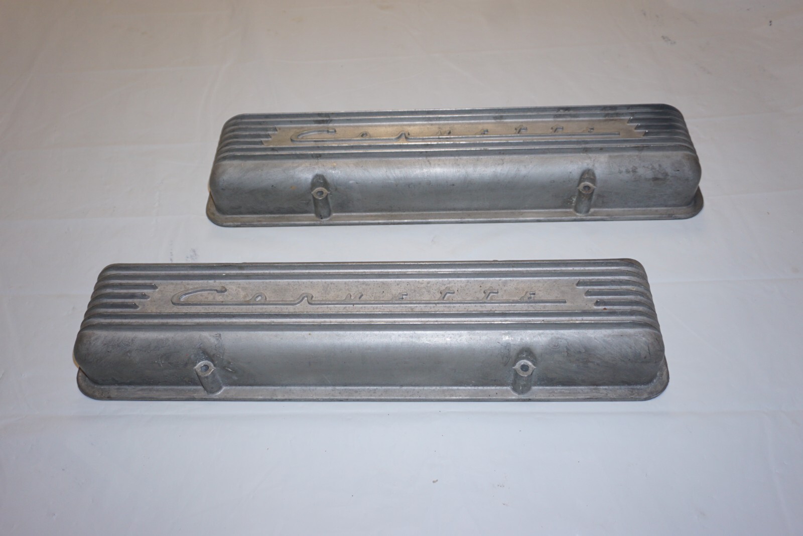 1956-1959 C1 Corvette 7 Fin Aluminum Valve Covers NOS GM 3726086 1956-1959 C1 Corvette 7 Fin Aluminum Valve Covers NOS GM 3726086