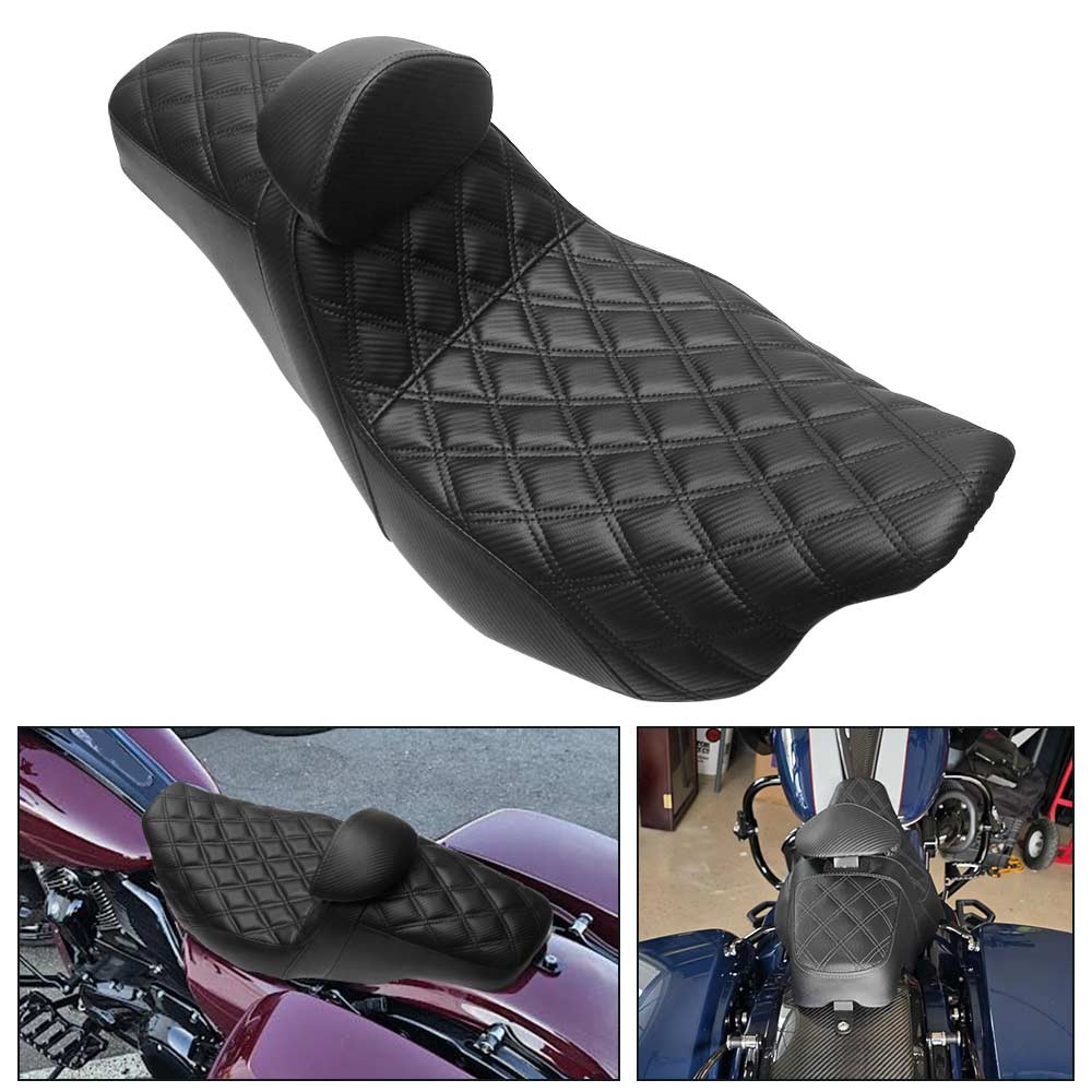 Driver Passenger Seat Fit for Harley Touring 2009-2023Motorcycle 2-up Seat CVO