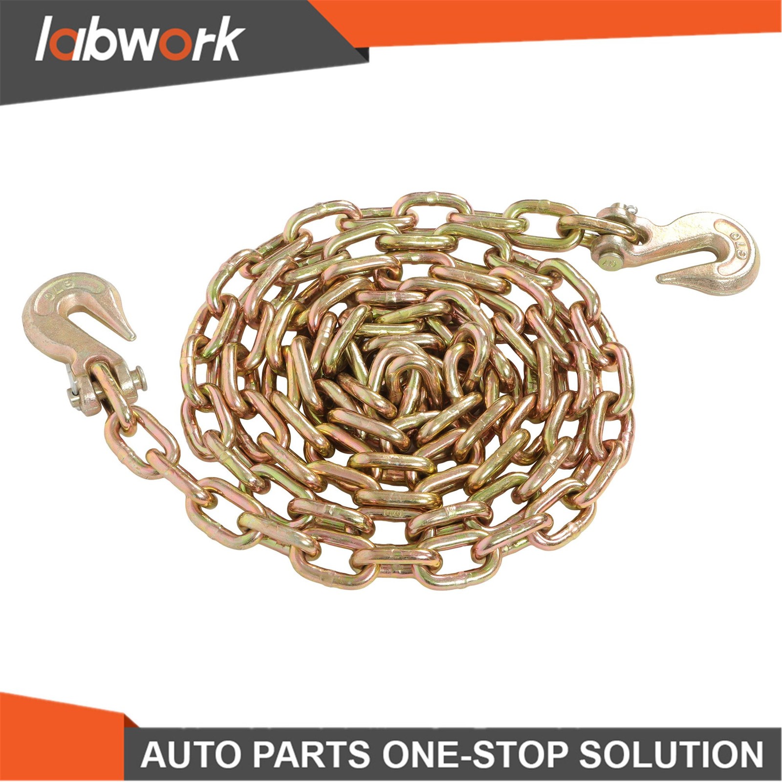 Labwork 5/16In×10FT G70 4700Lbs With Grab Hooks Transportation Binder Chain
