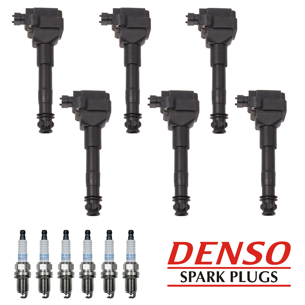 6 Ignition Coils & 6 Denso Platinum Spark Plugs for 1999-2009 Porsche 911 UF544