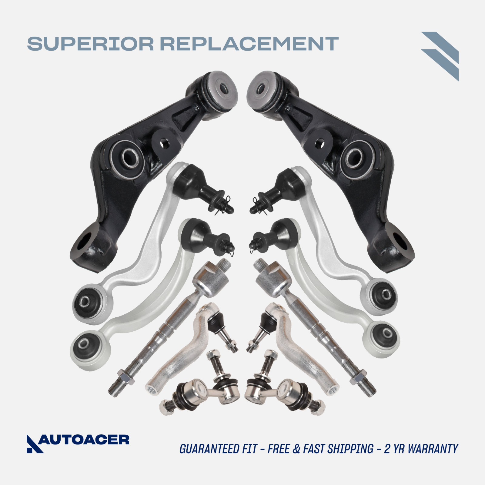 AUTOACER -12p Front Control Arms Links Tie Rods For Lexus LS600h LS460 AWD 07-17