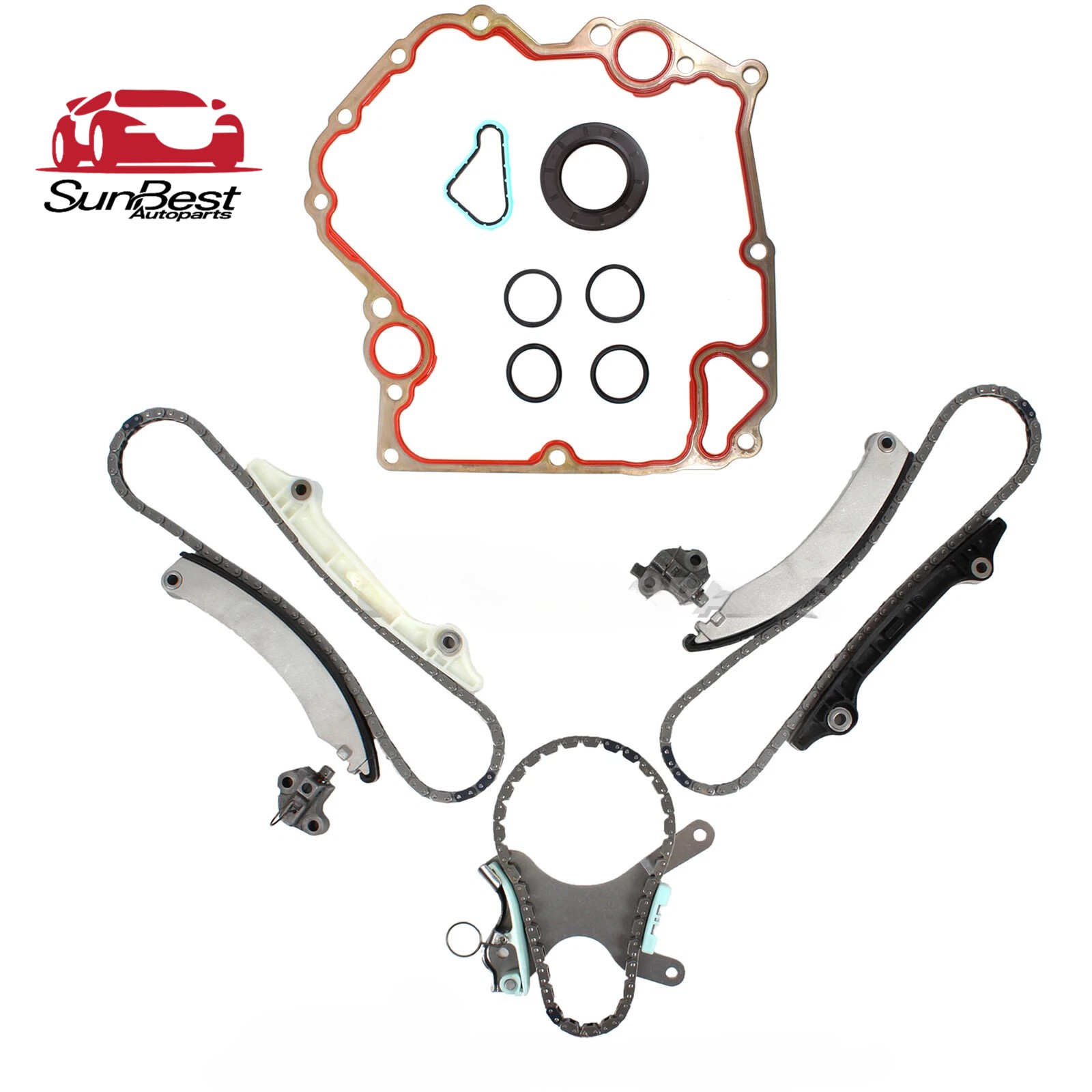 For 2002-2011 Dodge Jeep 3.7L SOHC Timing Chain Kit w/ Cover Gasket