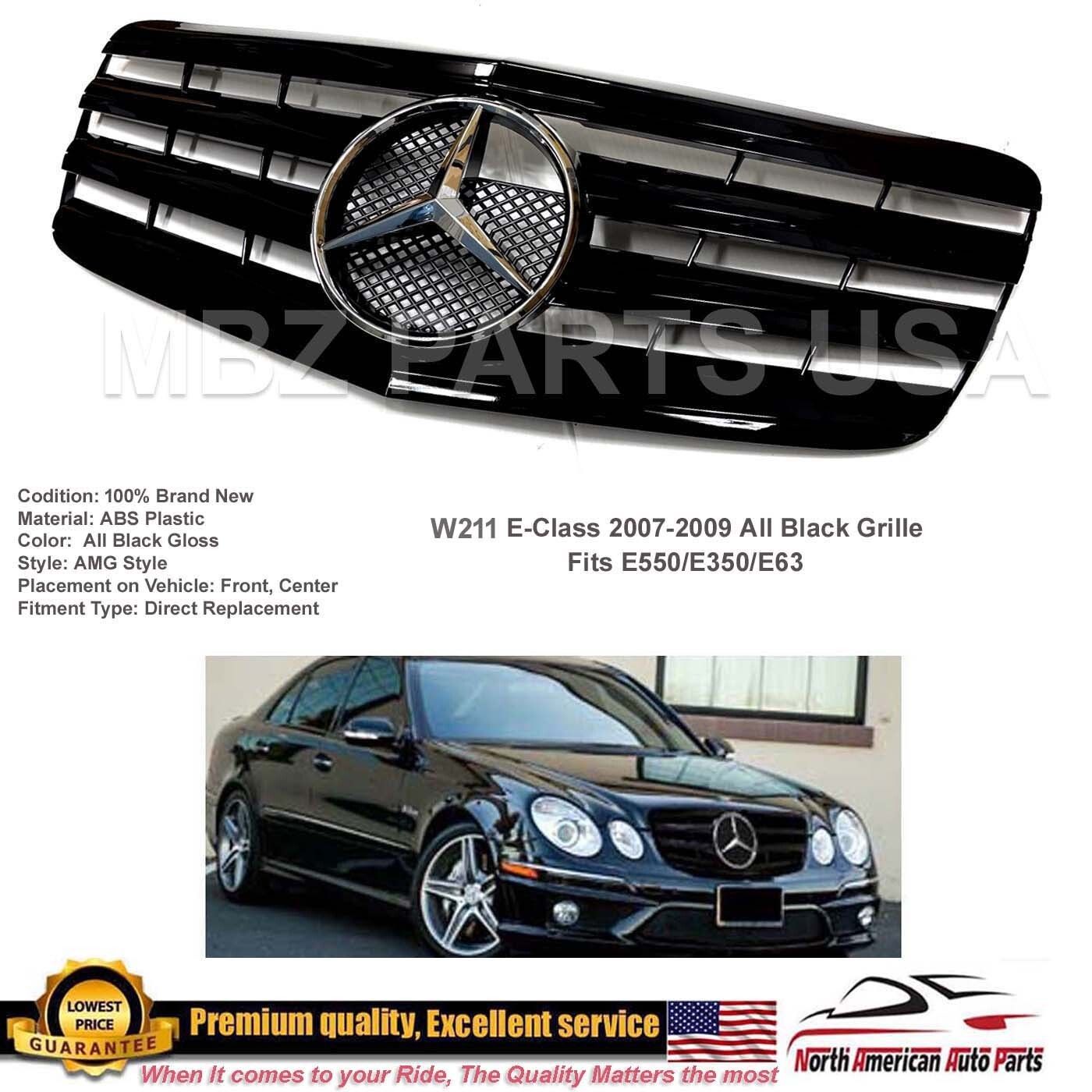 E-Class Grille All Black Glossy Chrome Star for E550 E63 E350 2007 2008 2009 E-Class Grille All Black Glossy Chrome Star for E550 E63 E350 2007 2008 2009