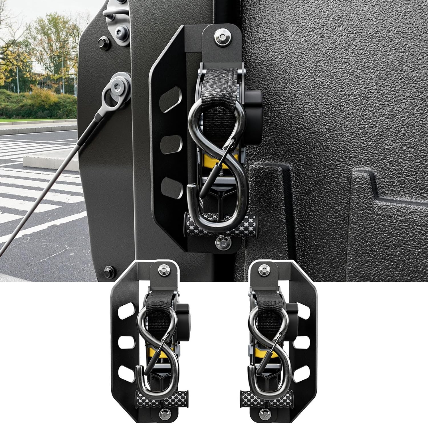 For 2022-2025 Toyota Tundra 2PCS Retractable Ratchet Straps Tie Down Straps For 2022-2025 Toyota Tundra 2PCS Retractable Ratchet Straps Tie Down Straps
