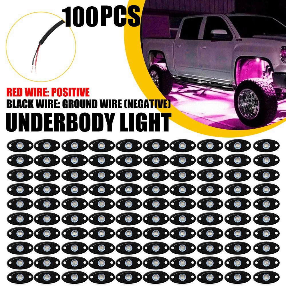 100PC LED Rock Purple Light Rig Trail Underbody Lamp Glow Fit Offroad SUV Pickup