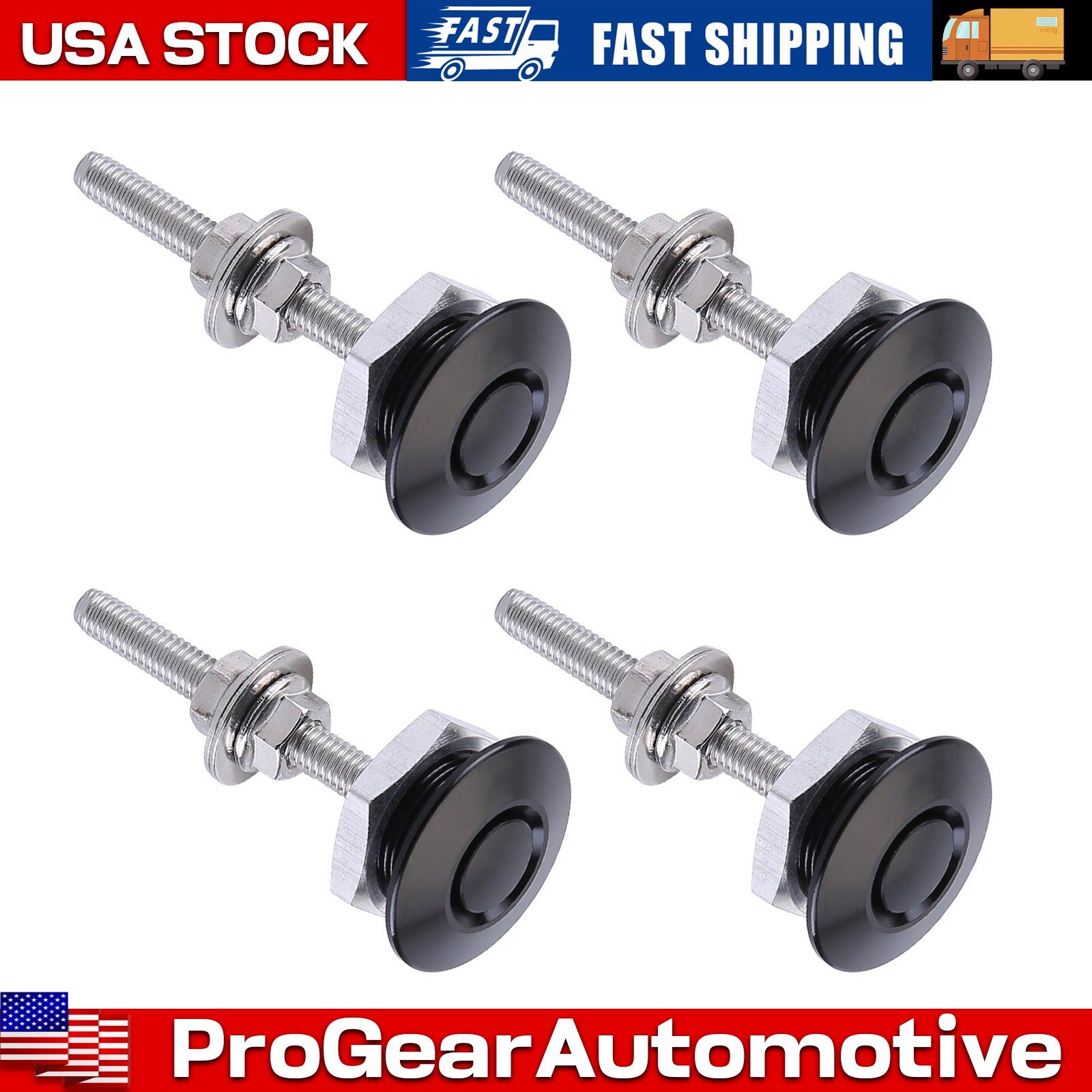 4Pcs Push Button Quick Release Hood Pins Bonnet Lock Clip Latch Bumper Universal