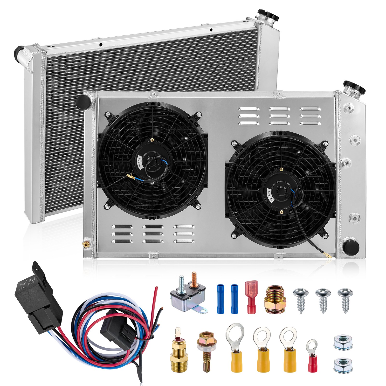 3 Row Aluminum Radiator + Fan Shroud For 1970-1981 Camaro 1978-1987 Monte Carlo 3 Row Aluminum Radiator + Fan Shroud For 1970-1981 Camaro 1978-1987 Monte Carlo