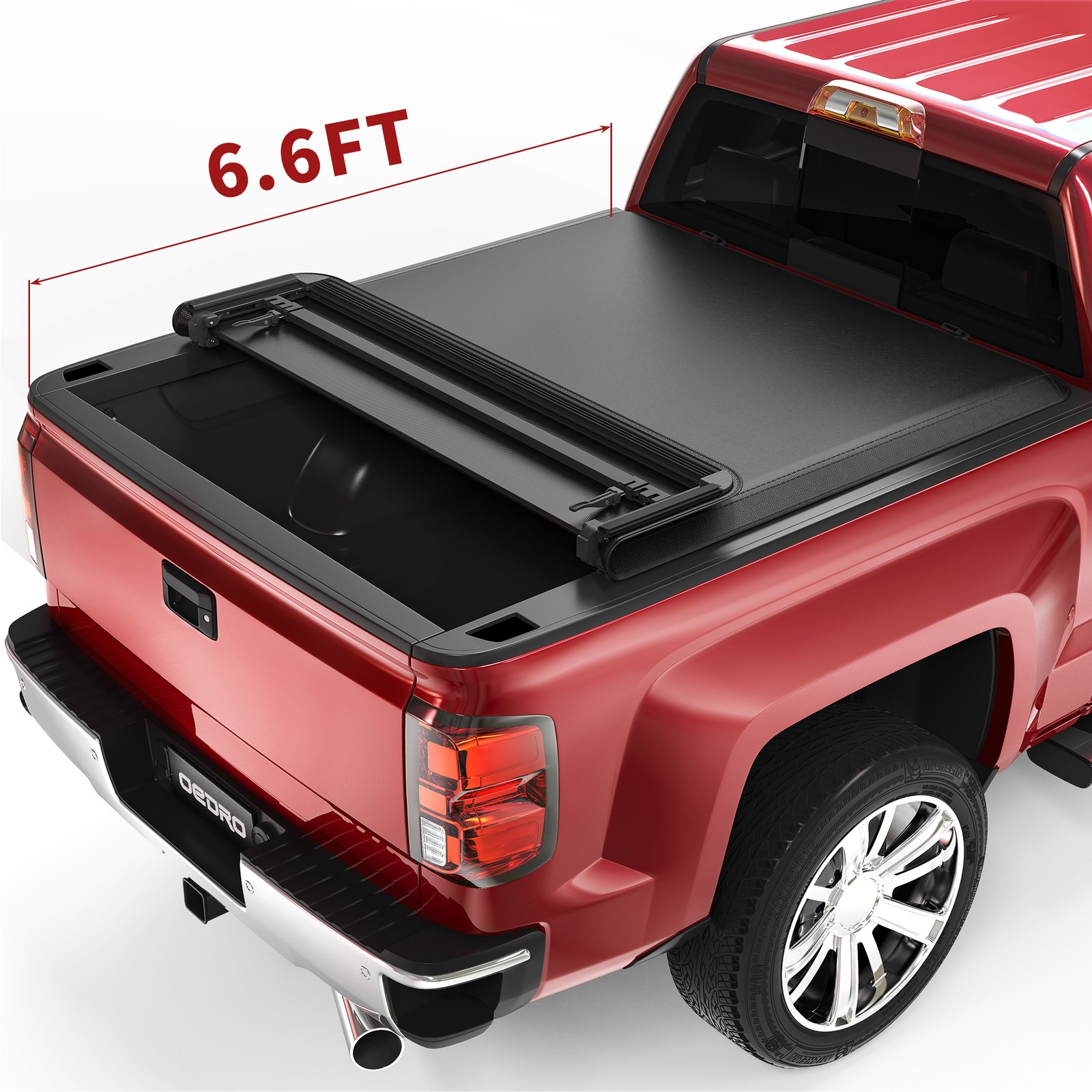 6.6FT 4-Fold Tonneau Cover For 2014-2019 Silverado Sierra 1500 2500HD 3500HD
