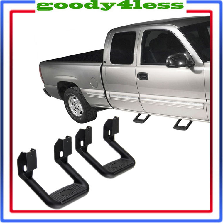 1Pair (2pcs) SIDE STEP For DODGE RAM JEEP UNIVERSAL BLACK ADJUSTABLE NERF