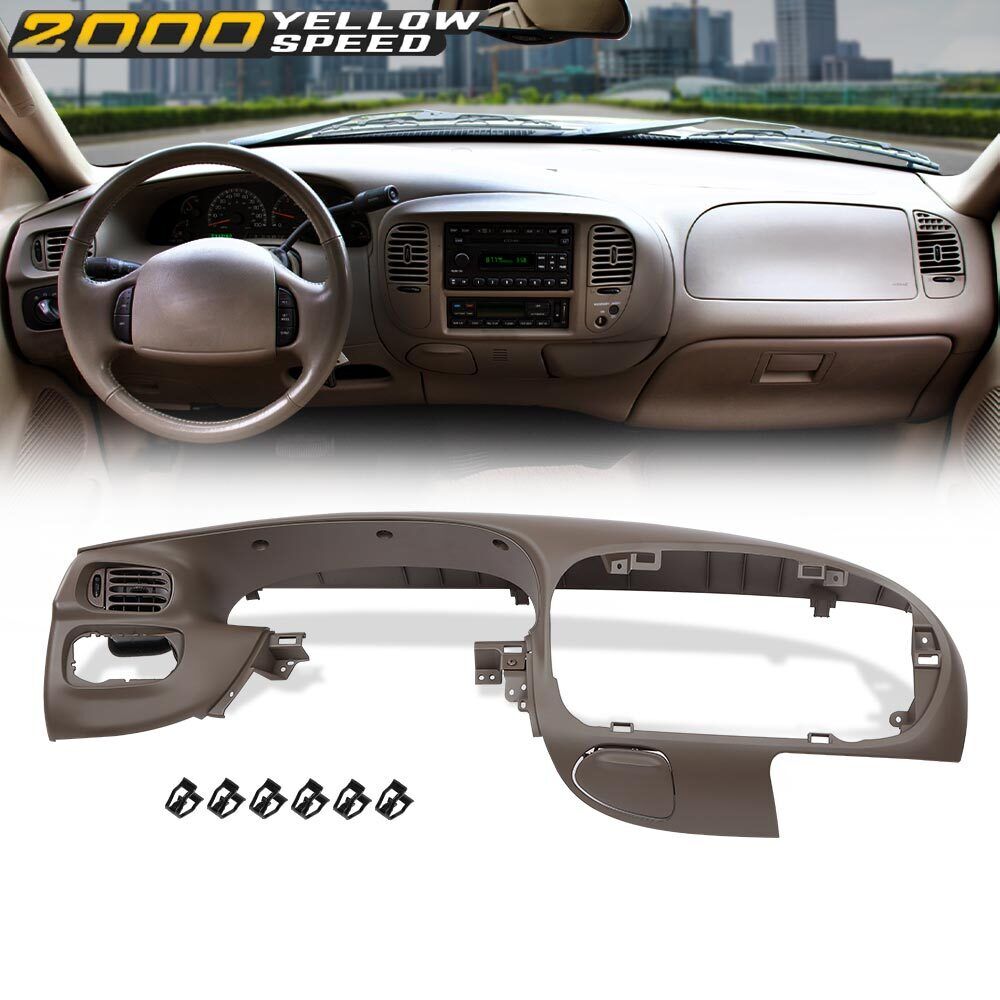 Dashboard Bezel Fit For 97-03 Ford F-150 Expedition Instrument Dash Pad Brown