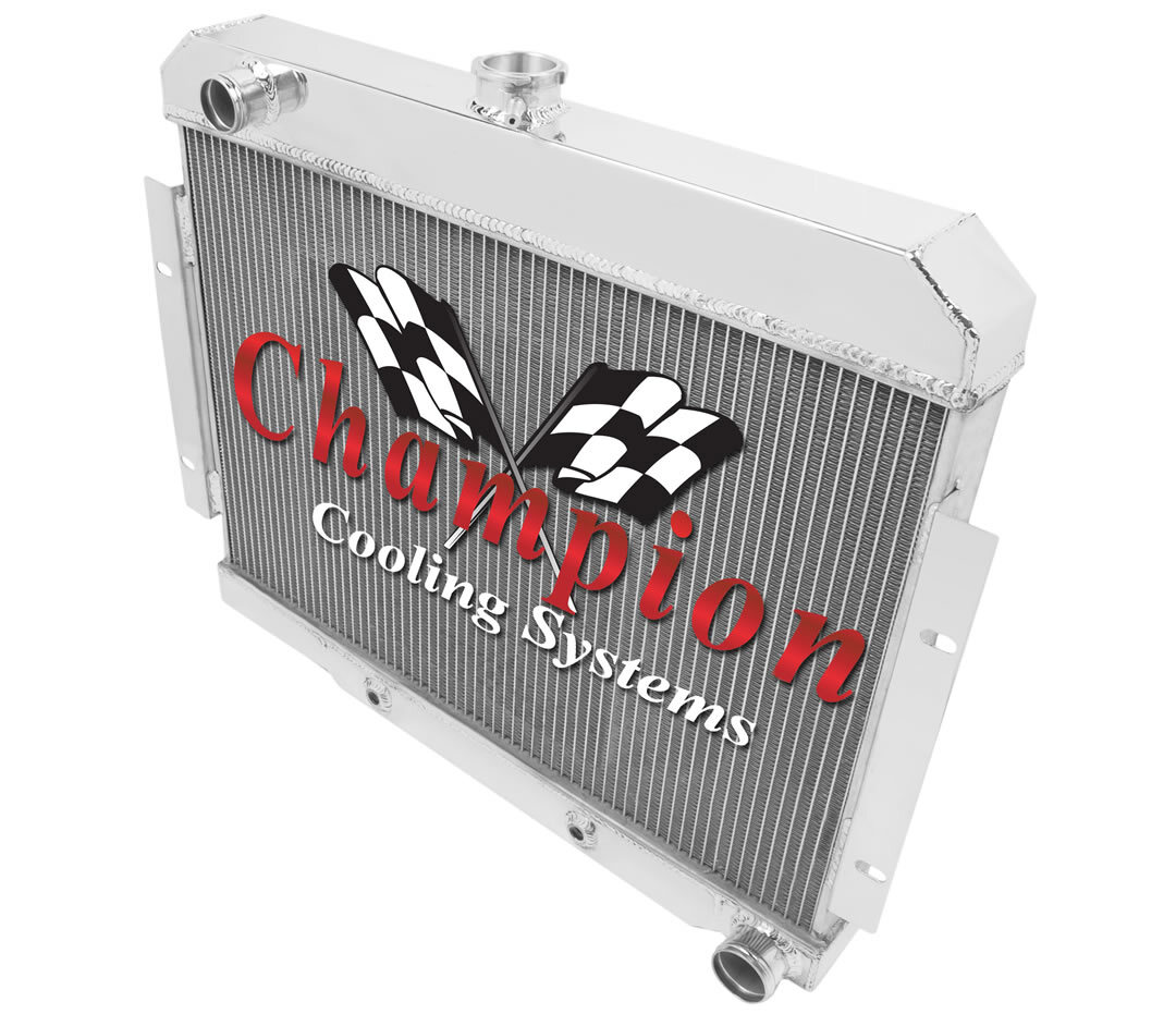 4 Row Aluminum KR Champion Radiator For 70 -85 Jeep CJ Series Chevy Hose Fitting