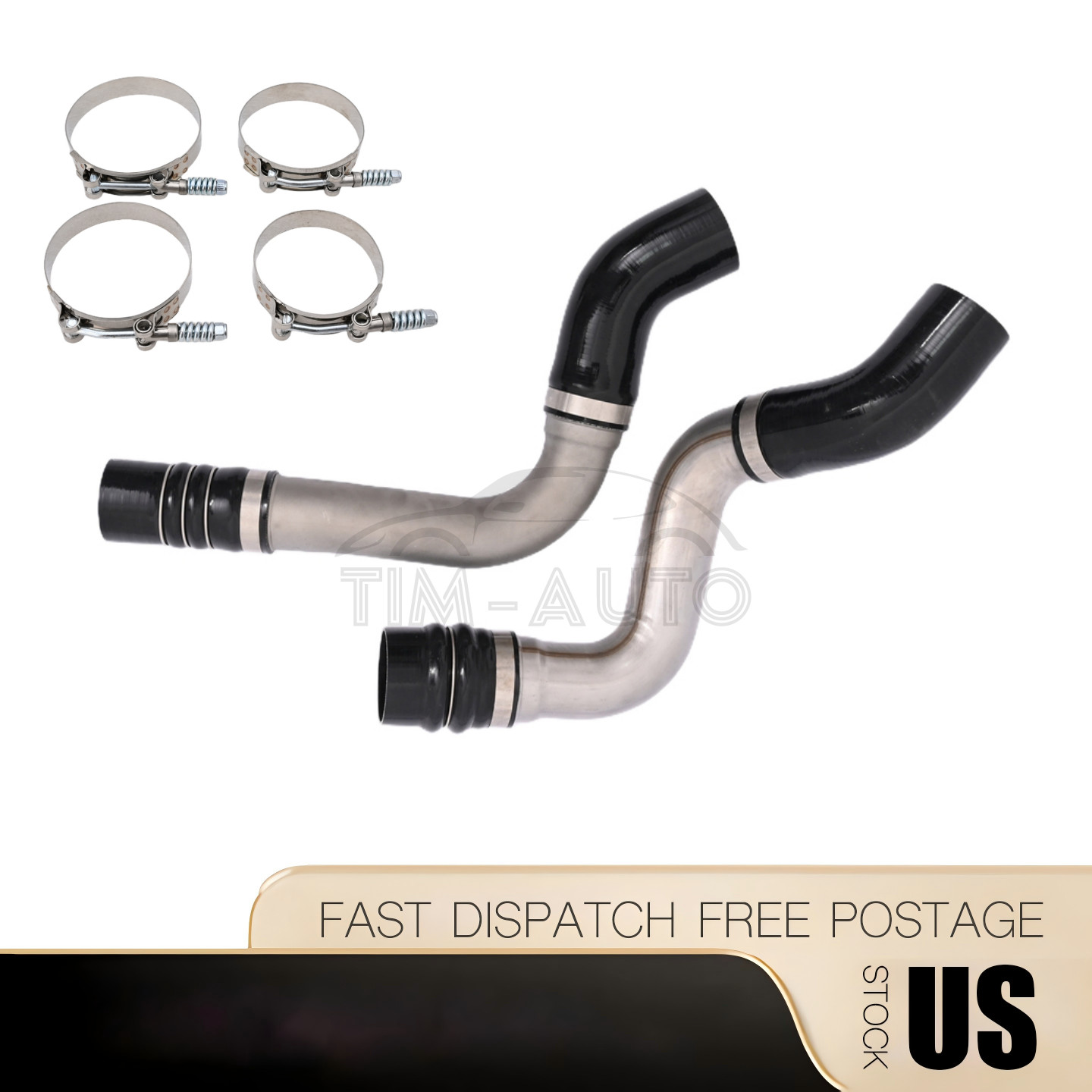 2×Charge Air Cooler Duct 68357482AB For 2019 - 2024 RAM 2500 3500 4500 5500 6.7L