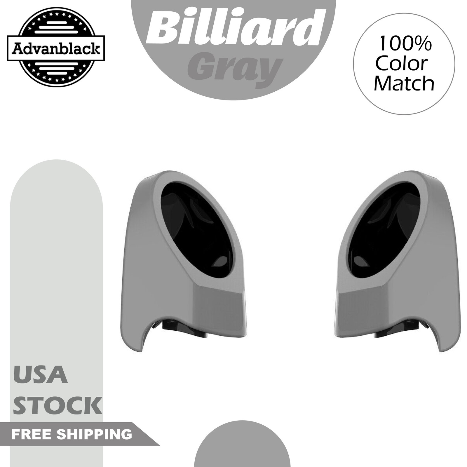 Advanblack Billiard Gray 6.5 inches Speaker Pods For Harley King Rear Trunk