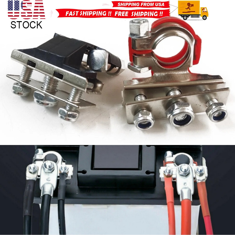 2PCS Battery Terminal Connectors Top Post Battery Wire Cable Terminals Clamp Set 2PCS Battery Terminal Connectors Top Post Battery Wire Cable Terminals Clamp Set