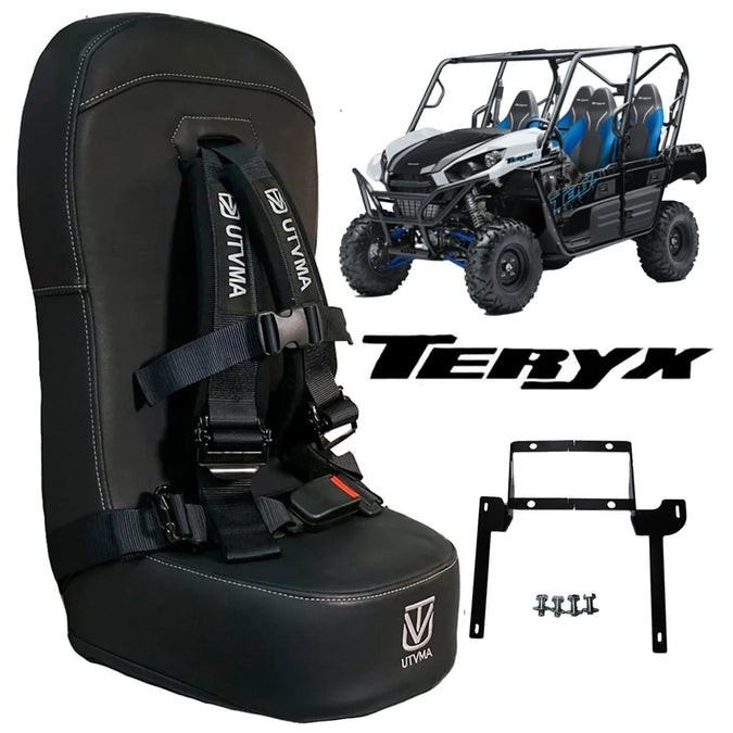 UTVMA Kawasaki Teryx 2/4 Front Bumper Seat With Auto Buckle Black Harness