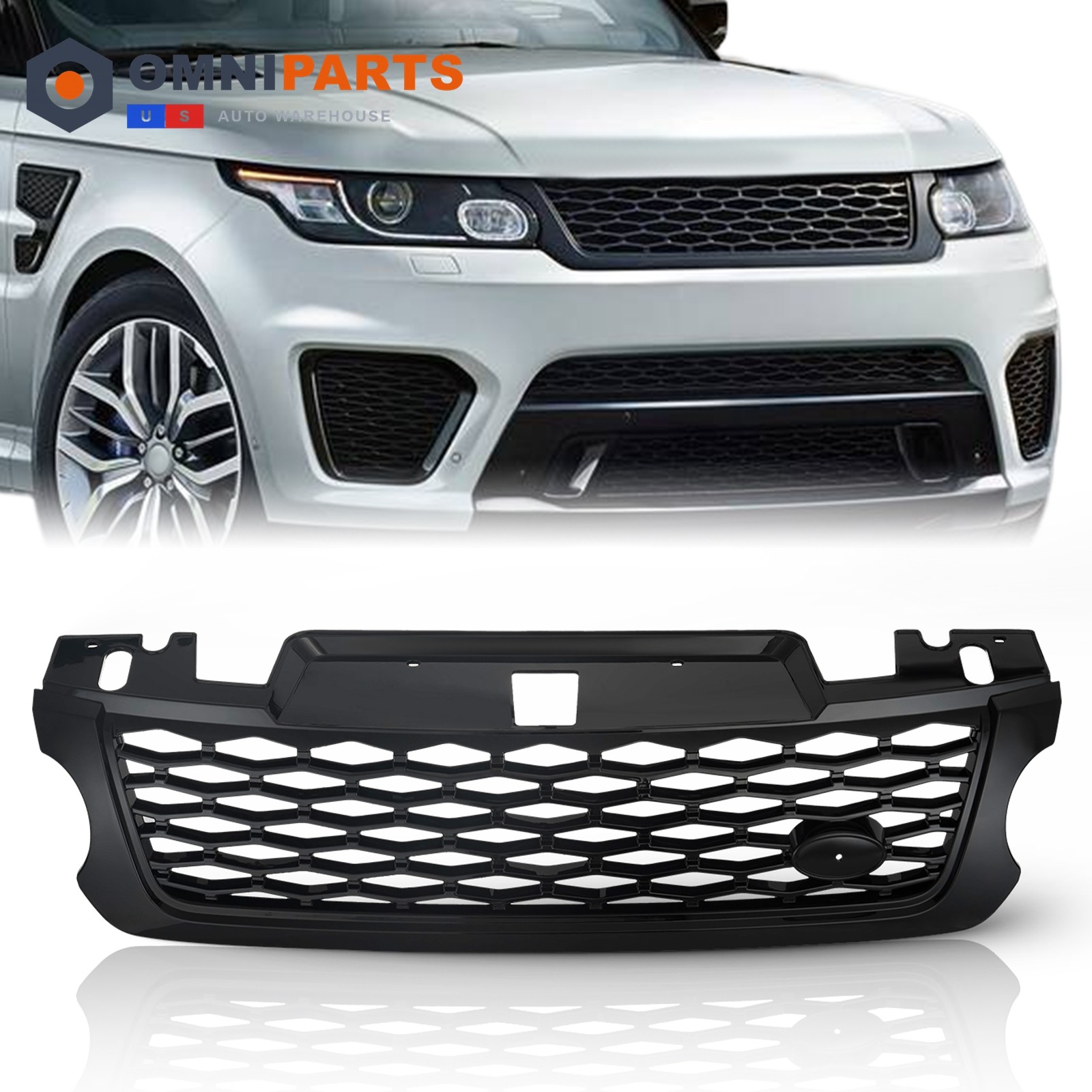 Front Bumper Grille SVR For 2014-2017 Land Rover Range Rover Sport Gloss Black Front Bumper Grille SVR For 2014-2017 Land Rover Range Rover Sport Gloss Black