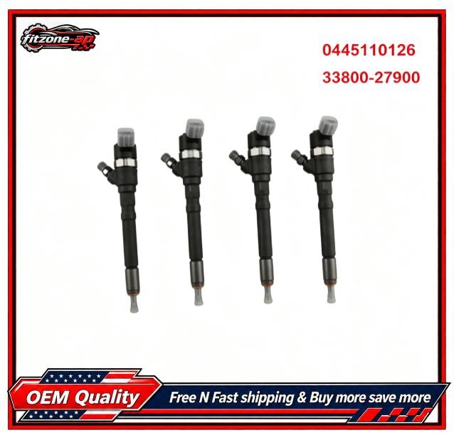 4X 0445110126 33800-27900 Diesel Fuel Injector Fits Hyundai Kia For Cummins