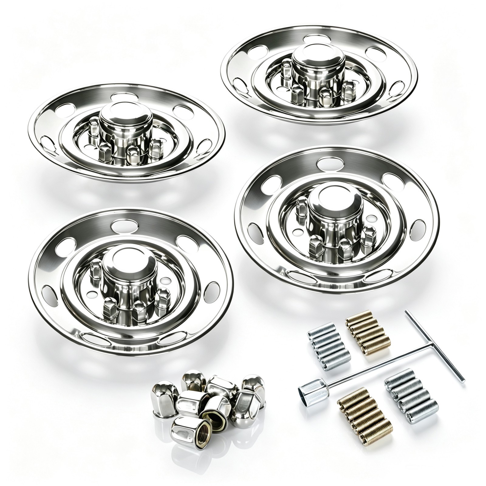 16\'\' 7 Holes 8 Lug Stainless Steel Wheel Simulator Kit for Single Wheel Trailer 16\'\' 7 Holes 8 Lug Stainless Steel Wheel Simulator Kit for Single Wheel Trailer