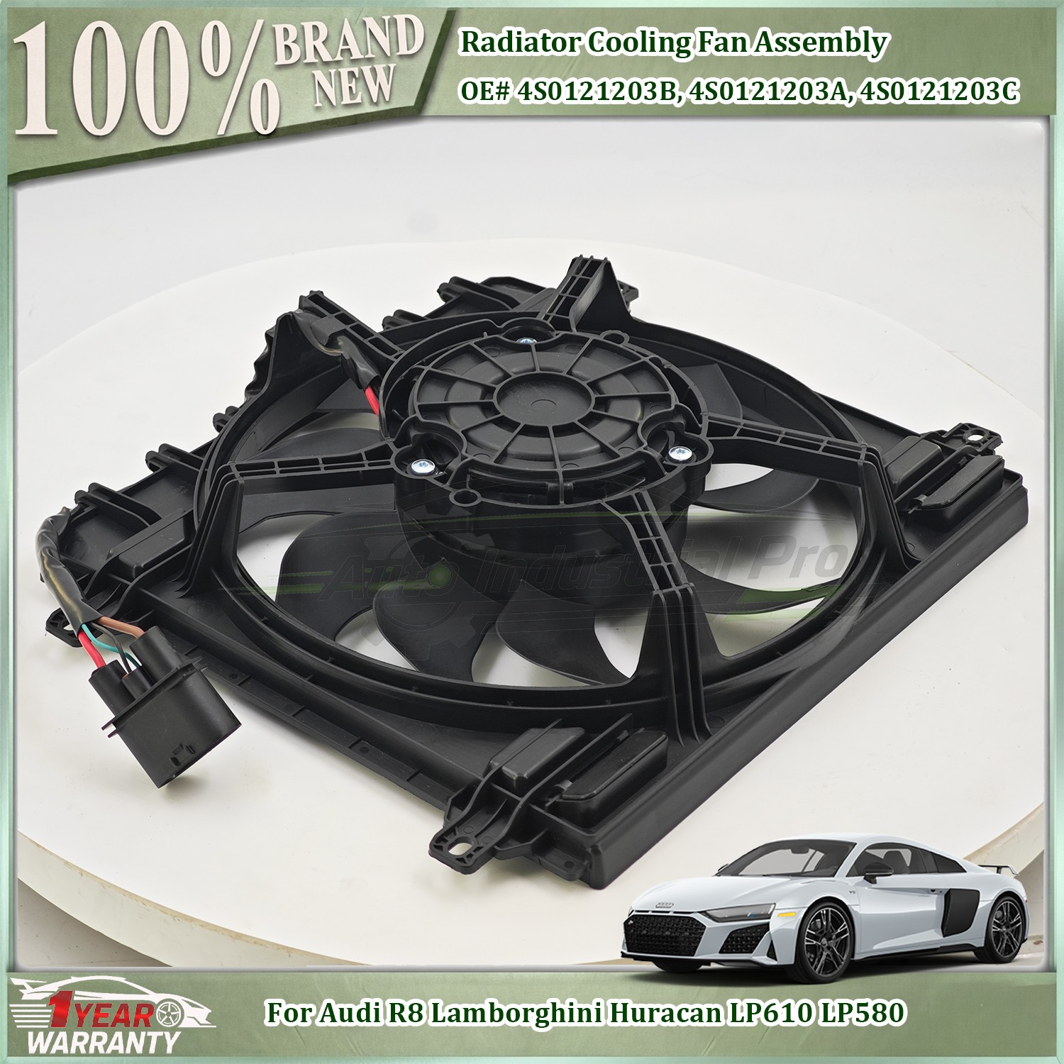 For Audi R8 Lamborghini Huracan LP610 LP580 Radiator Cooling Fan 4S0121203B New