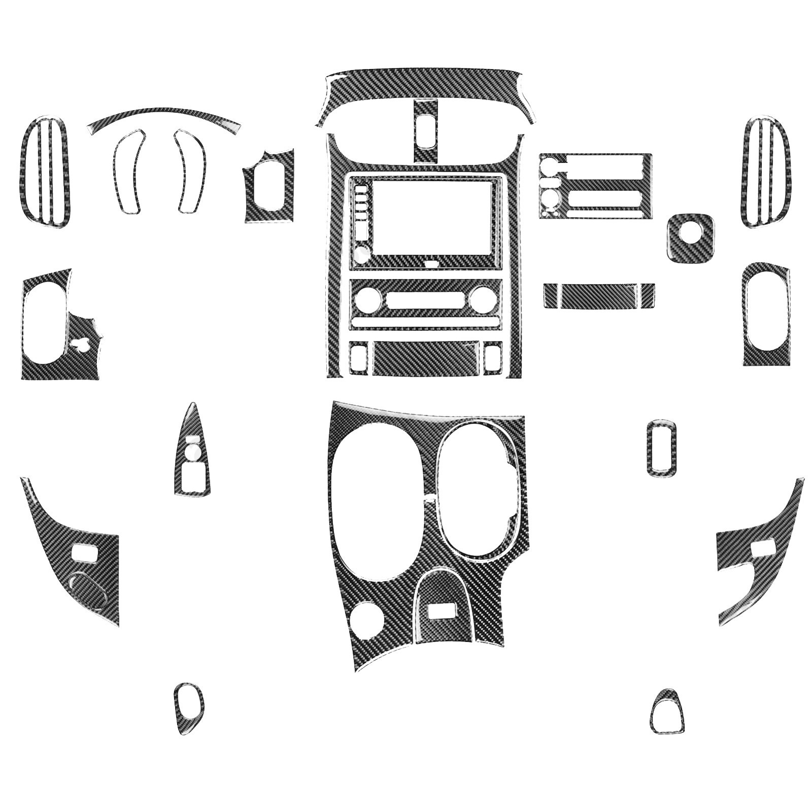 30Pcs Real Carbon Fiber Kits Full Interior Dash Trim For Corvette C6 Z06 05-2013
