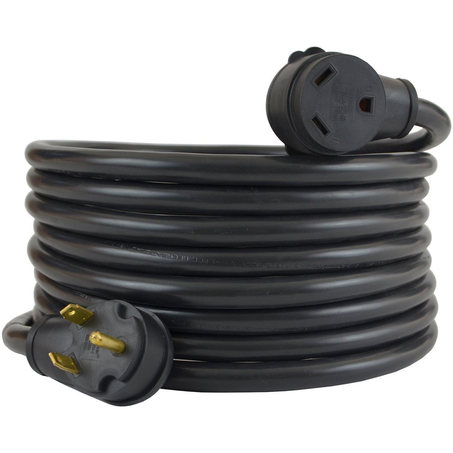 Conntek 30 Amp RV Extension Cord 25 Foot Power Supply Cable For Trailer Camper Conntek 30 Amp RV Extension Cord 25 Foot Power Supply Cable For Trailer Camper