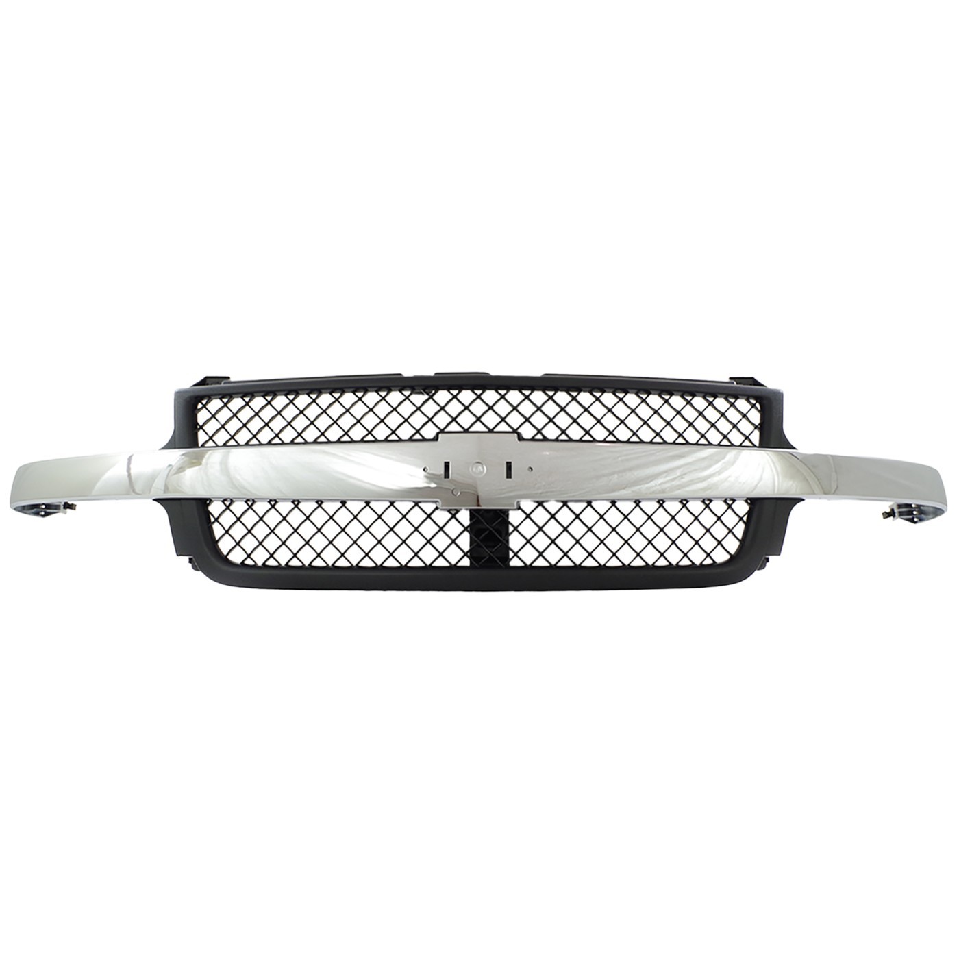 Grille Assembly Black with Chrome Center Bar For 2001-02 Silverado 2500 HD 3500