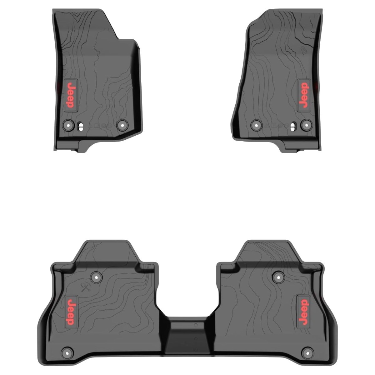 Mopar 82215626AB Jeep Gladiator Front & Rear Complete Set of 4 Rubber Floor Mats Mopar 82215626AB Jeep Gladiator Front & Rear Complete Set of 4 Rubber Floor Mats