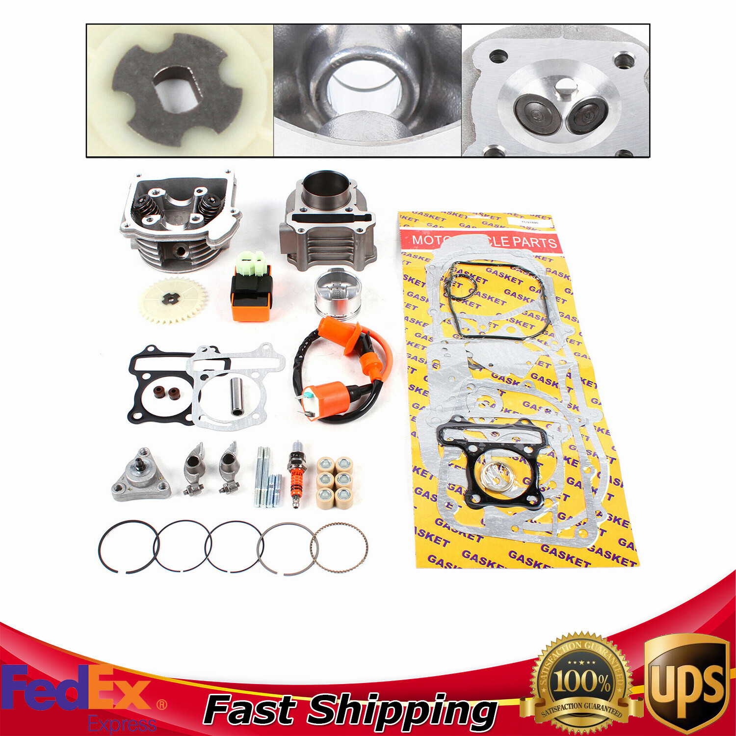 Best Gy6 50cc 100cc Cylinder Big Bore Kit Bbk 50mm Id 1p39qmb 139qmb 64mm Valves