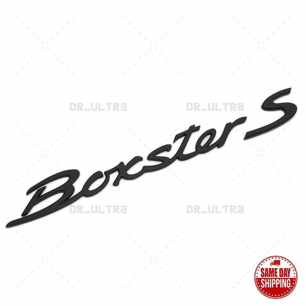 Matte Black Look For Boxster S Letter Rear Badge Tailgate Emblem Deck Lid