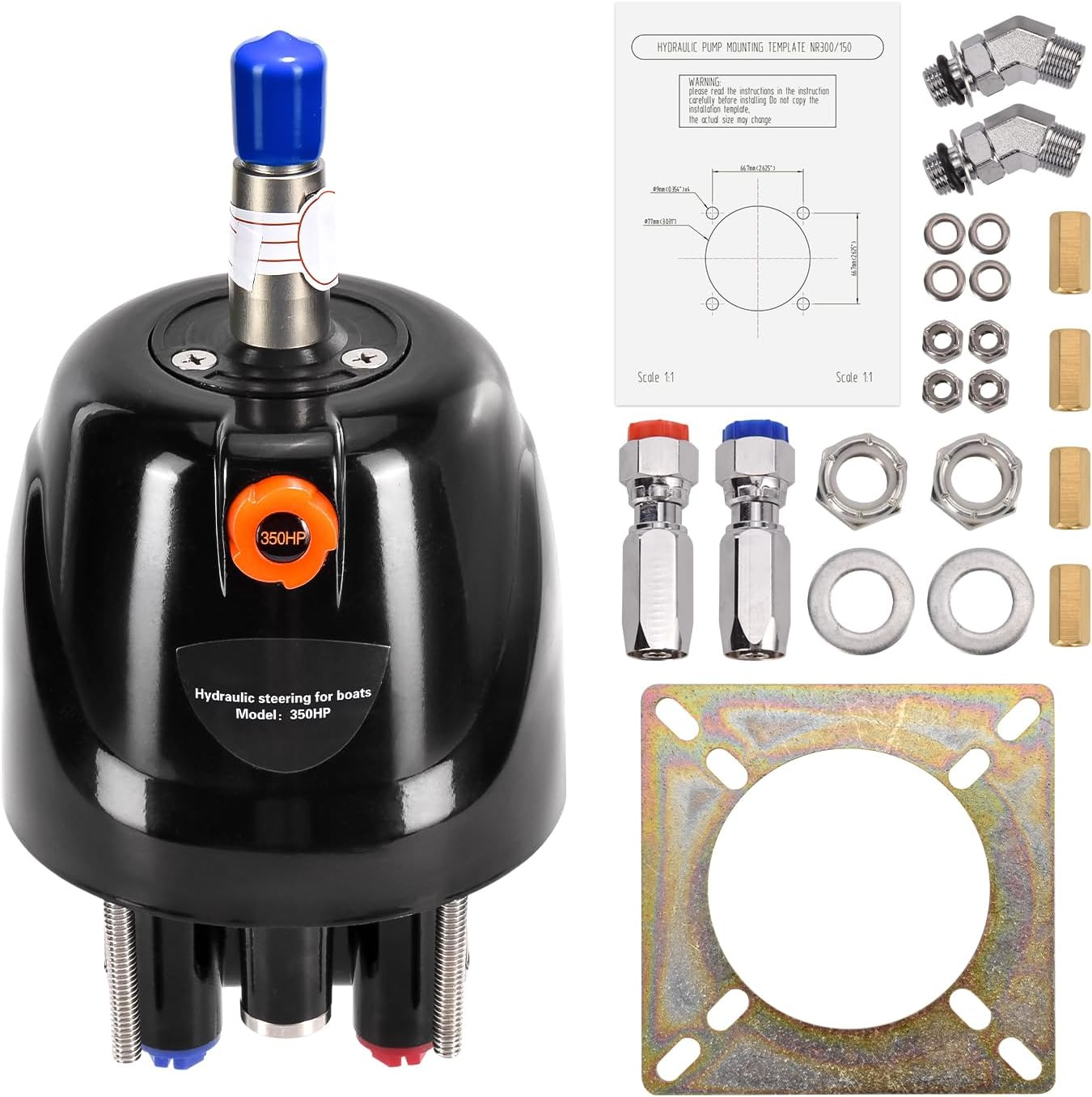 For SeaStar HH5271-4 Front Mount 1.7 FM ORB Hydraulic Marine Helm Pump 350HP